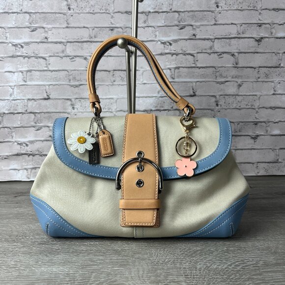 Y2k Vintage COACH Blue Daisy Soho Satchel Purse 4432 - Picture 1 of 7